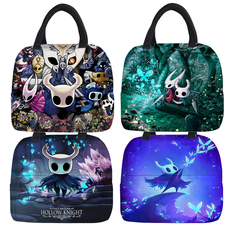 Hollow Knight Cartoon Lunch box Anime Resuable multifunzione Cooler Thermal Food Insulated Lunch Bag bambini School Gift