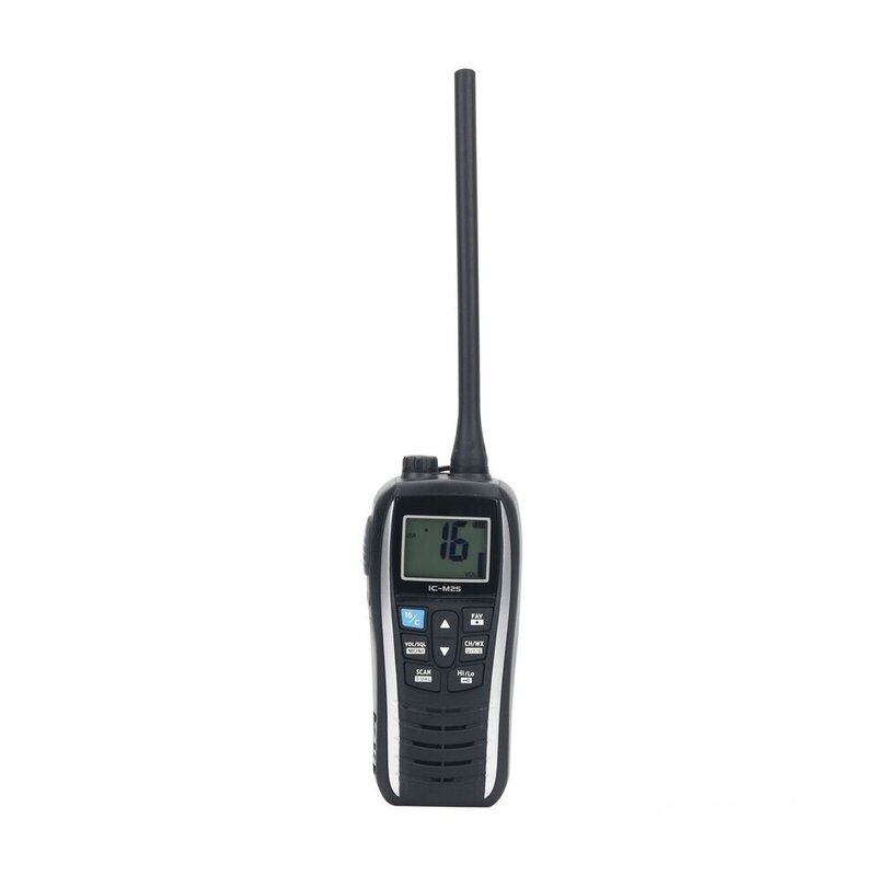 Radio Marina portátil VHF, IC-M25, 5W, LCD, ligera, resistente al agua