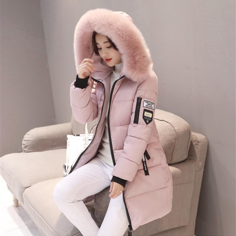 2024 Women's Fashion Warm Hooded Down jacket Casual Long sleeved Winter jacket Outdoor Zipper Slim Fit Long Down jacket