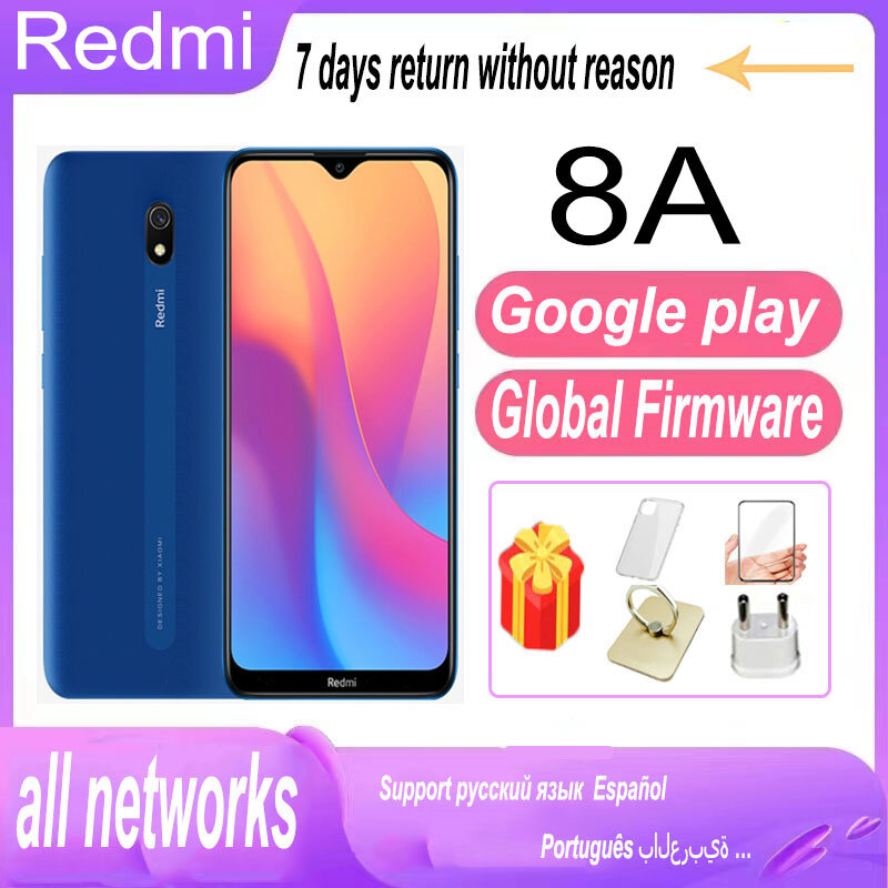 Xiaomi-smartphone Redmi 8A, version globale, 4 Go 64 Go, batterie 5000mAh, Snapdragon 439, caméra 12MP, téléphone portable