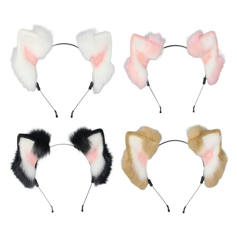 Милые карнавальные повязки на голову с кошачьими ушками, плюшевые повязки для волос, милый мультяшный вечерние украшения для