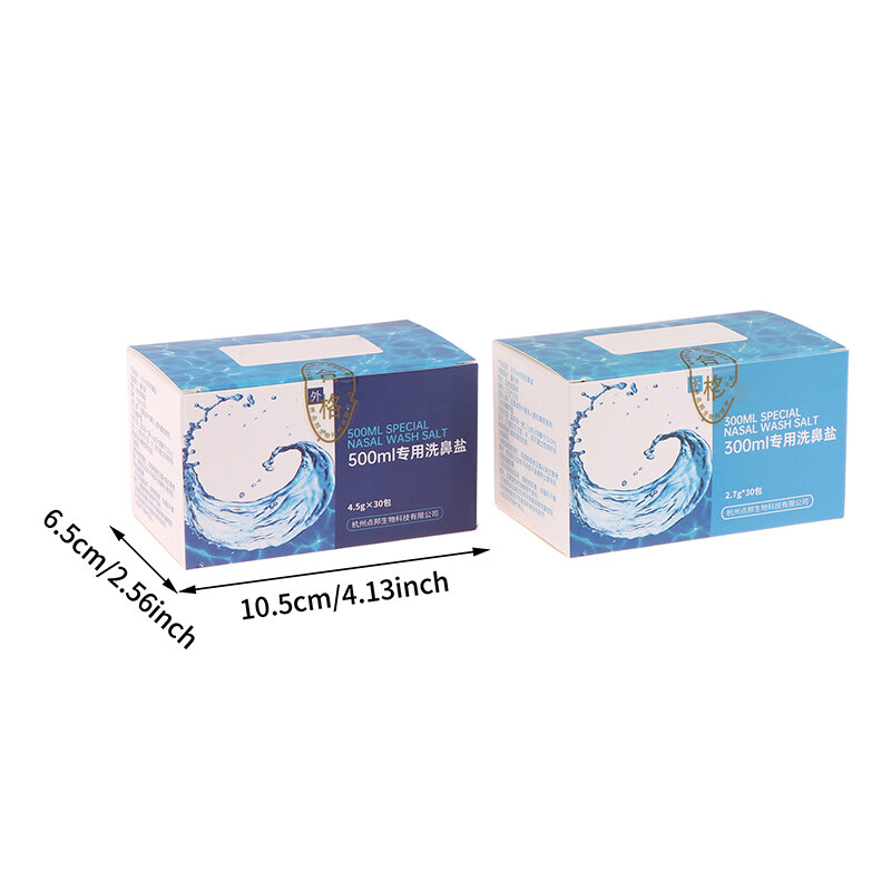 Limpiador Nasal de 2,7g y 4,5g para adultos, 30 unids/lote/caja, mezcla de enjuague de sal, alivio de rinitis alérgica, Protector de cavidad Nasal, riego