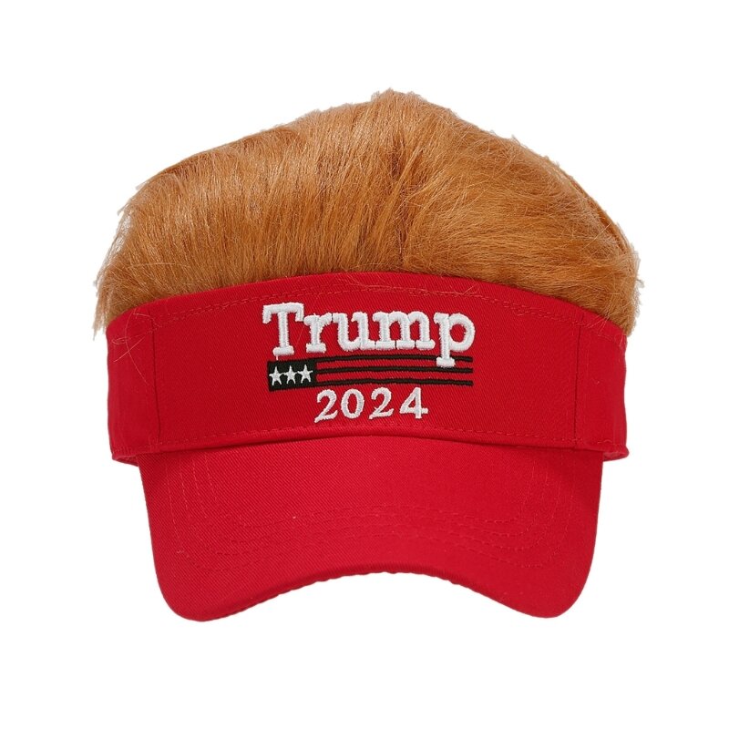 ドナルド帽子 2024 アメリカ選挙ファッション野球帽子ドレスアップ帽子クリエイティブボブウィッグ帽子バイザー帽子屋外用