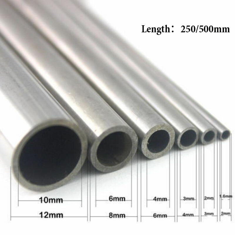 304 aço inoxidável tubo capilar redondo, longo, sem costura, reto, 250mm, 500mm, 4x3mm, 6x4mm, 8x6mm, 10x8mm, 10x9 milímetros, 12x11 milímetros, 1-10 PCes