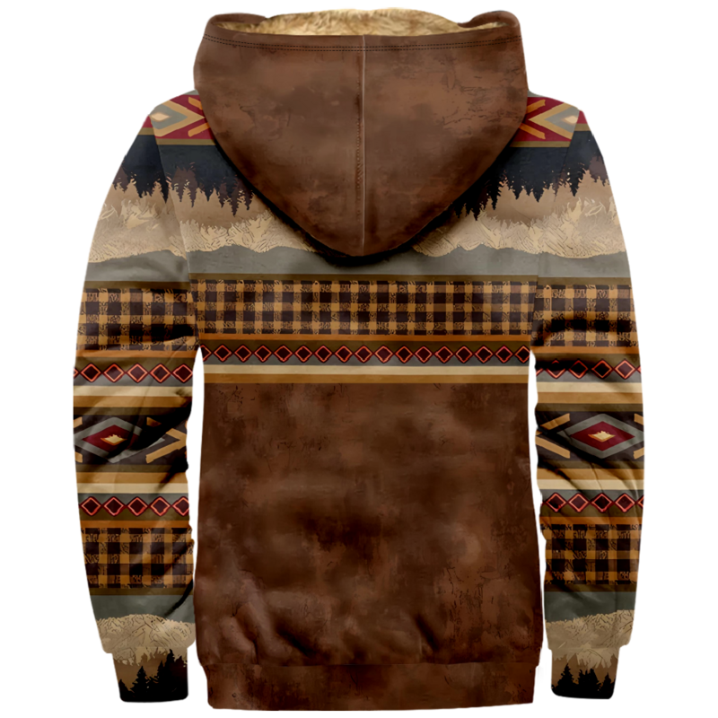Stammes-Grafik drucke Hoodie Mode Langarm Reiß verschluss Sweatshirt Stand Kragen Mantel Frauen Männer Harajuku Winterkleid ung