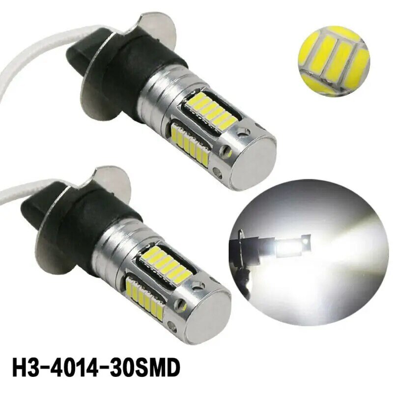 Bombillas de luz LED antiniebla de circulación diurna, luces de conducción súper blancas, H3, 100W, 6000K, 800LM, 12V, 2 piezas