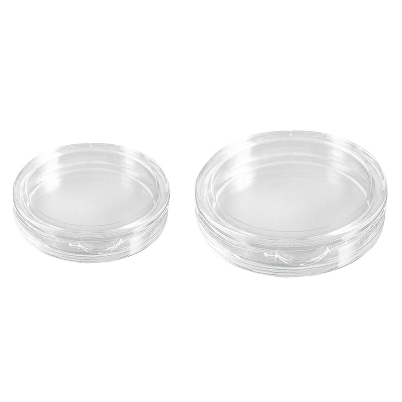 Petites Capsules rondes transparentes en plastique pour pièces de monnaie, boîte de 20 pièces de 25Mm et 35Mm