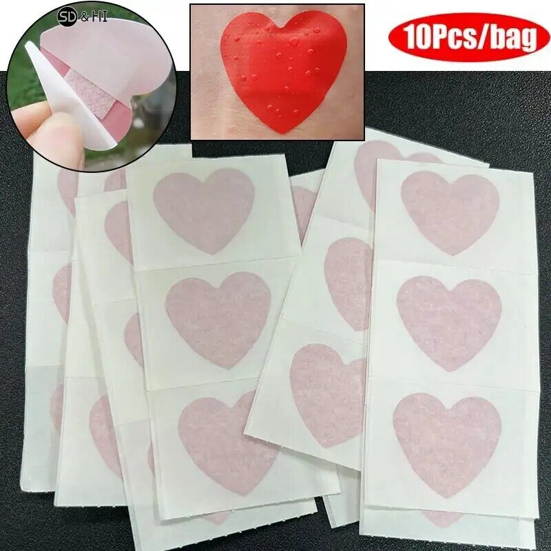 10Pcs Pad Hydrocolloid Dressing Heart Shaped Bandage Heart-shaped Self-adhesive Wound Patches First Aid Gauze