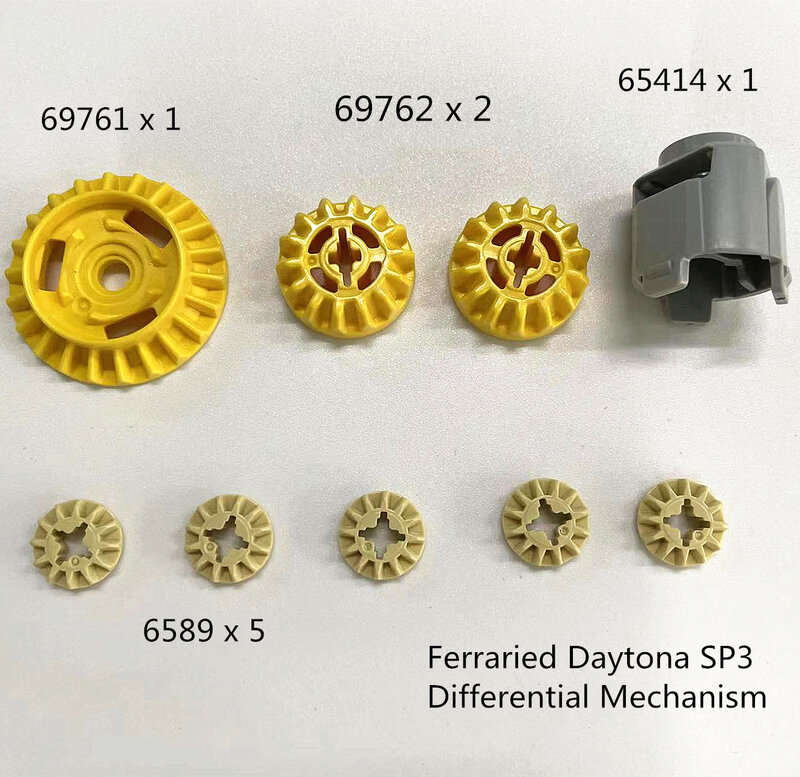 1 Set mainan GBC blok bangunan Gear 65414 69761 6589 69762 terferai Daytona SP3 mekanisme diferensial untuk teknologi tinggi