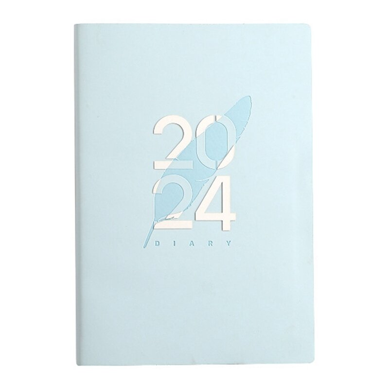 2024 Diary A5 Diary A5 harian perencana Notebook untuk hadiah Natal ulang tahun hadiah Diaries untuk 2024 Biru tahan lama mudah digunakan