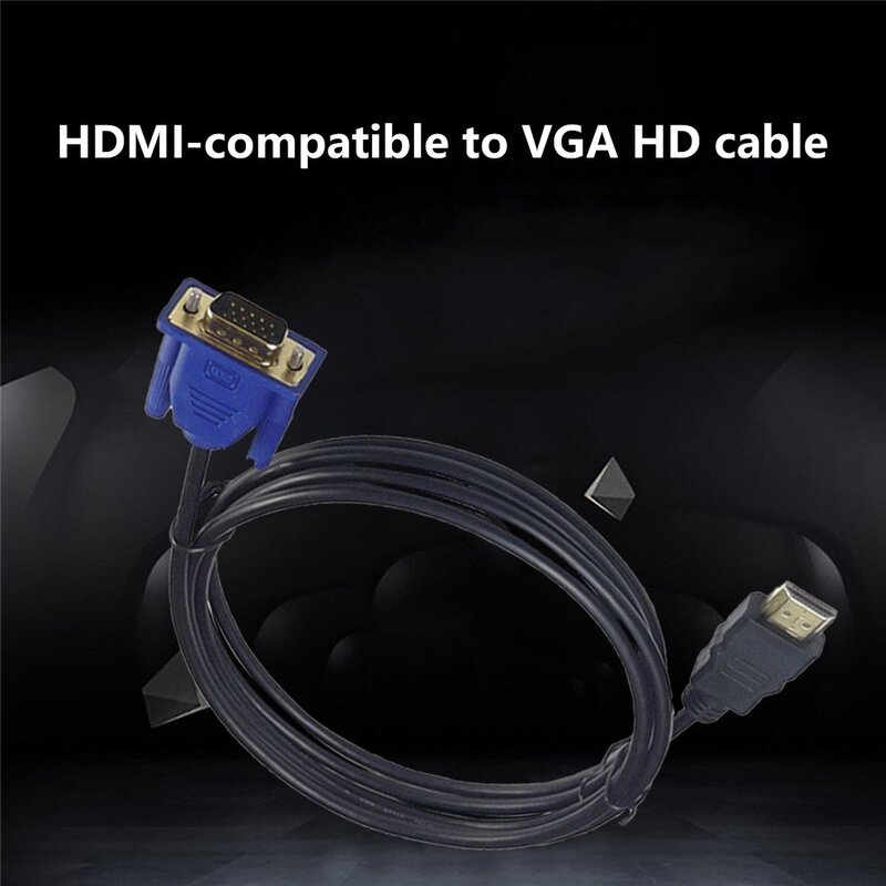Новый конвертер 1080P HDMI в VGA с аудио источником питания, Переходник HDMI папа в VGA мама, адаптер для планшета, ноутбука, ПК, ТВ