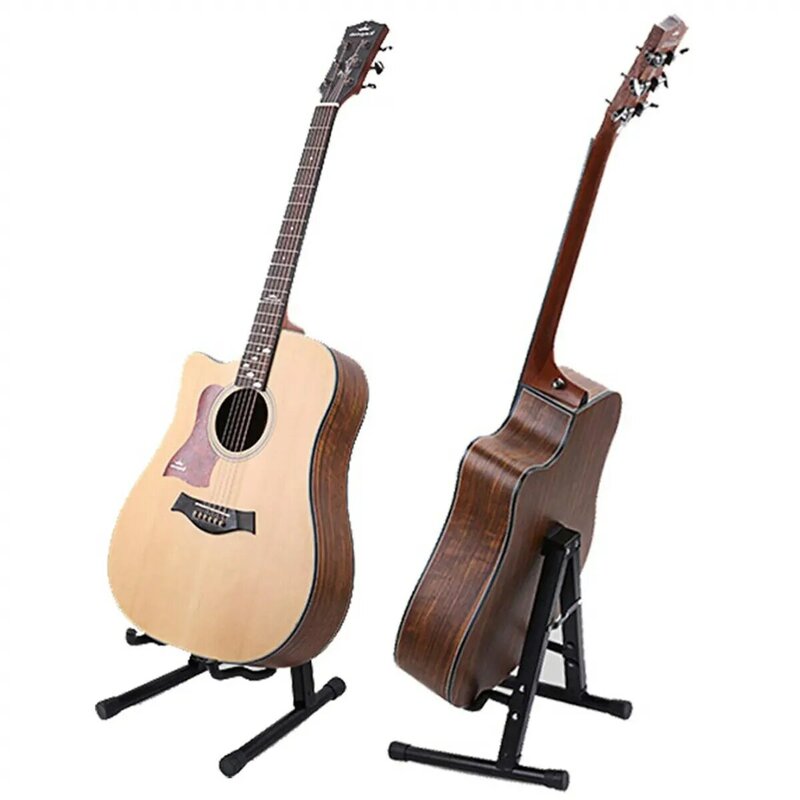 Soporte de guitarra plegable, base de Metal Universal para bajo eléctrico clásico acústico, Banjo, ukelele portátil