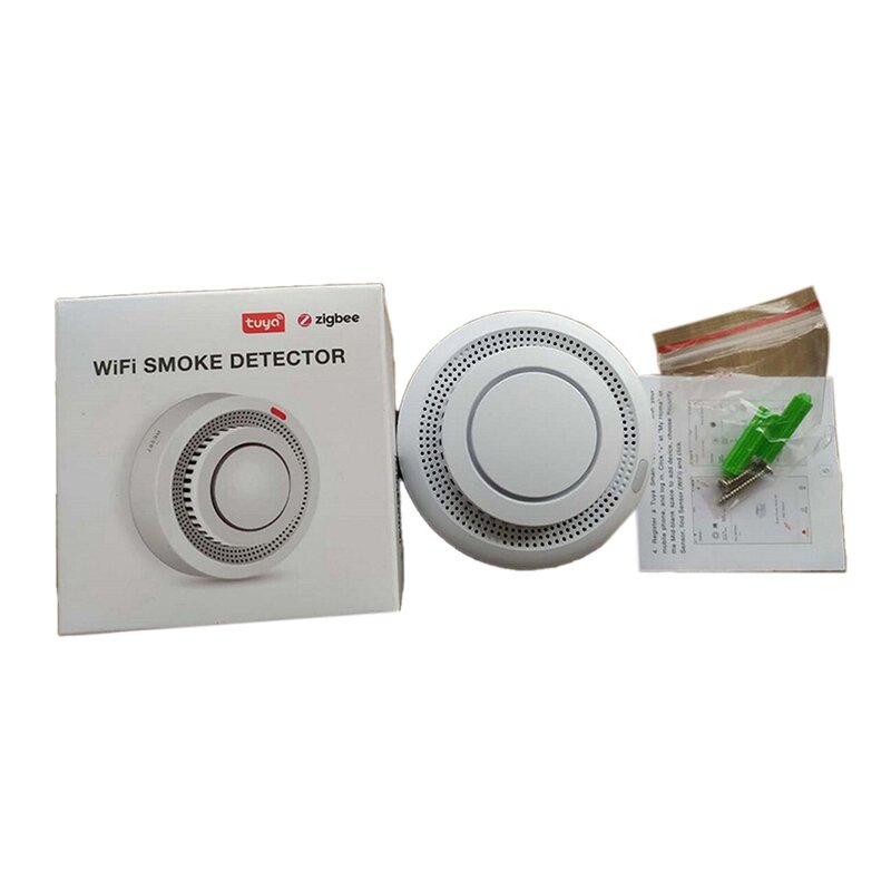 Zigbee Sensor asap grafiti, detektor asap cerdas Tuya multifungsi alarm asap portabel tahan lama mudah digunakan
