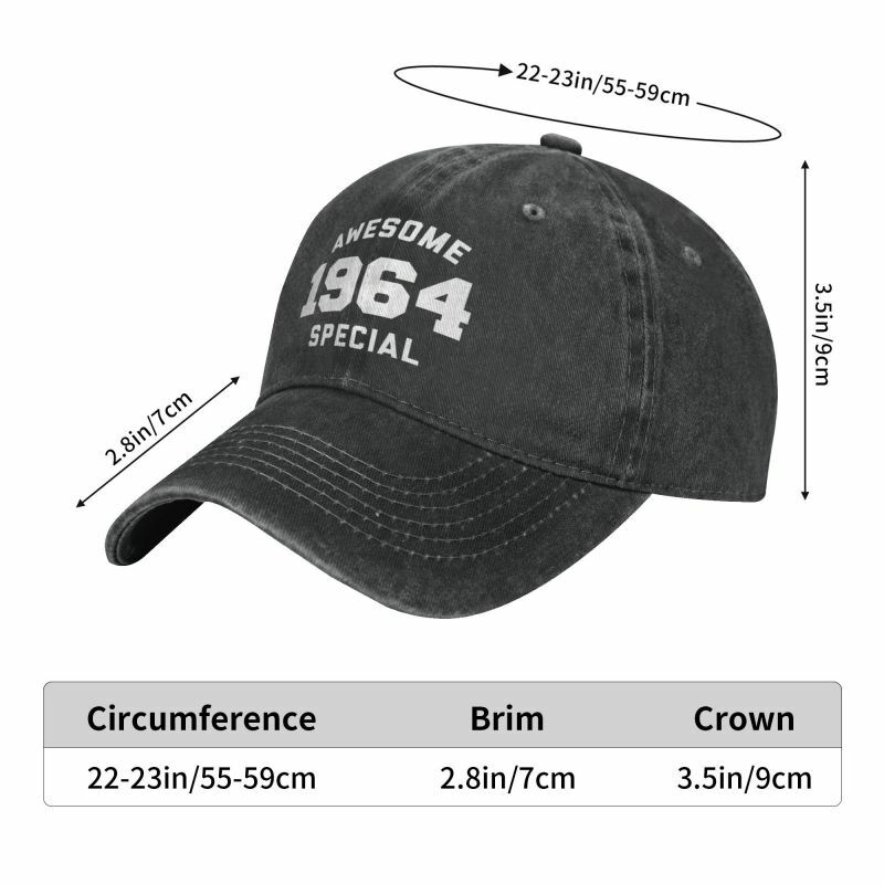 Fashion Cotton Funny Birthday Gift Awesome Special Born In 1964 Baseball Cap Women Men Adjustable Dad Hat Sports