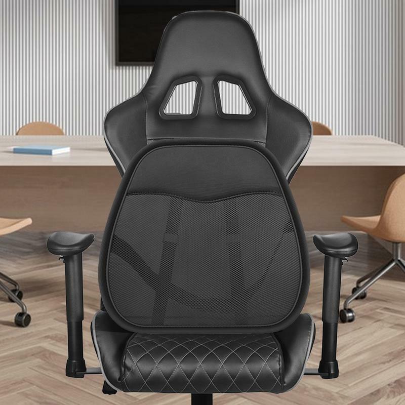 Almofada de apoio lombar respirável para assento de carro, seda gelada, suporte ergonômico para cadeira, almofada traseira do carro para condução