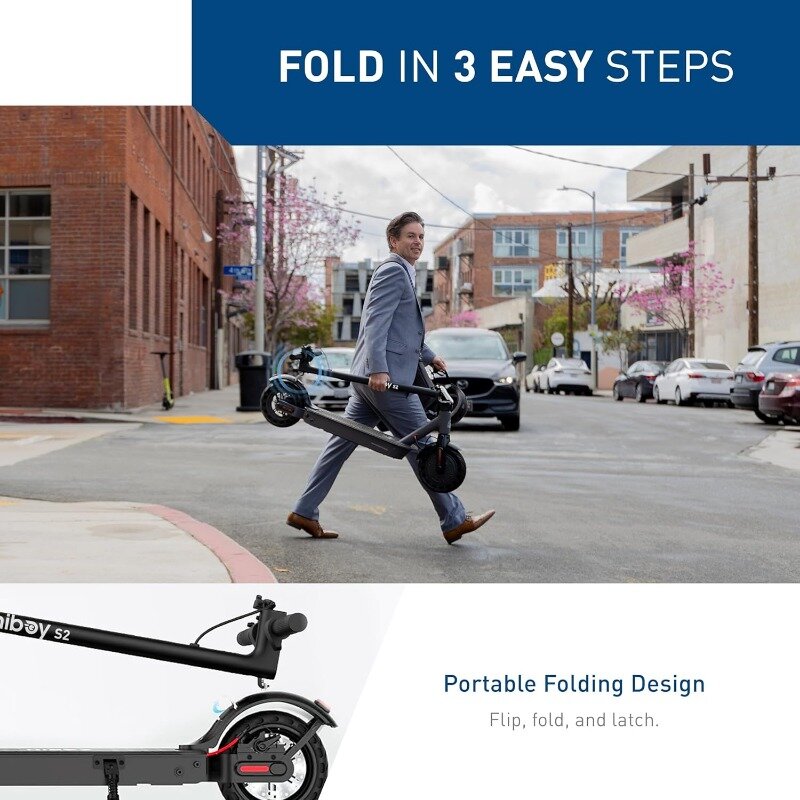 Hiboy S2/S2R Plus Electric Scooter, 8.5"/9" Tires, Up to 17/22 Miles Range, 350W Motor & 19 MPH Portable Folding Commuting