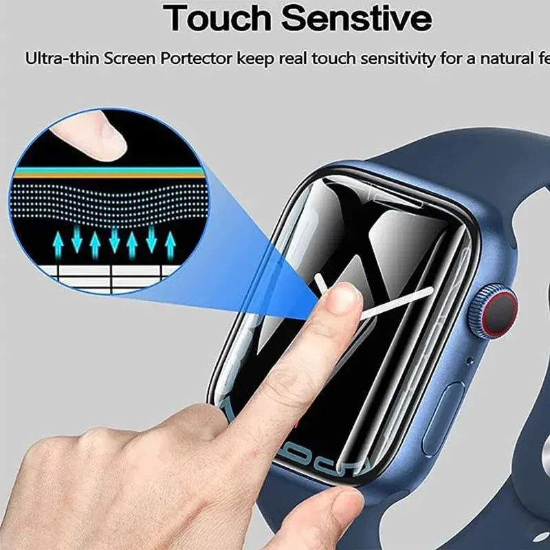 Installer la protection d'écran pour Apple Watch, Ultra Series 9, 8, 7, 6, 5, 4, 3, SE, iWatch de protection 49mm, 45mm, 41mm, 44mm, 42mm, 40mm, 38mm