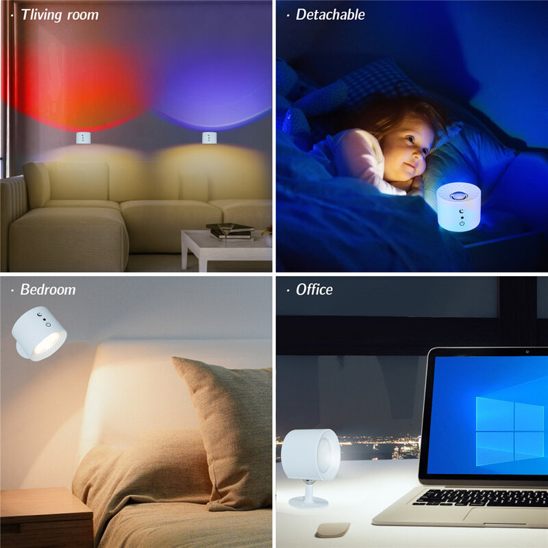 Oplaadbare Touch Bed Magnetische Wandlamp Licht Draadloos Met Afstandsbediening Traploos Dimmen
