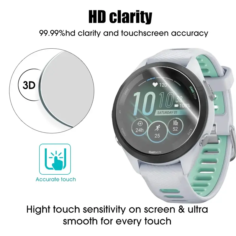 For Garmin Forerunner 935 945 955 965 Forerunner 265s 265 255 255s 235 735XT Smartwatch Screen Protector HD Tempered Glass