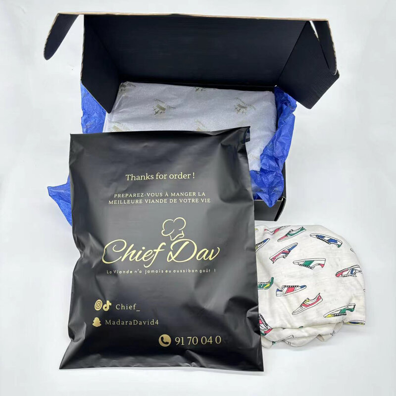 Poly Shipping Mailer para Vestuário Mailing Bags, Eco Matte, preto, branco, logotipo personalizado impresso