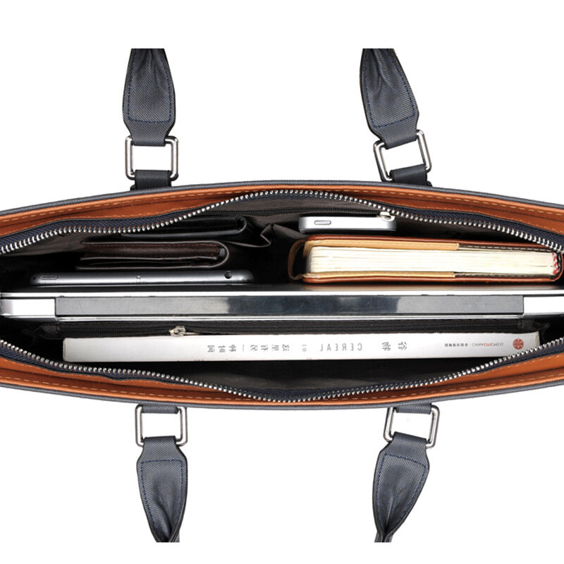 2024 neue Herren Business Pu Leder Handtasche für Herren große Kapazität Umhängetasche Herren Laptop Reisebüro Aktentasche