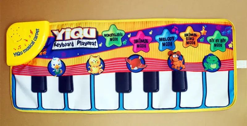 [Śmieszne] muzyka dla dzieci gra sportowa grać na macie do śpiewania 72*28cm fortepian dla dzieci klawiatura na zabawka w kształcie zwierzątka muzyczny dywan pełzający na prezent