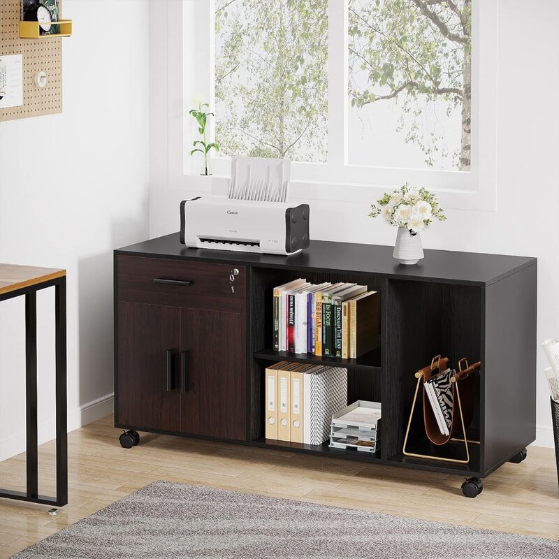 Tribesigns 70.8" Large Executive Office Desk with Lateral File Cabinet, L Shaped Office Desk with Drawers and Storage