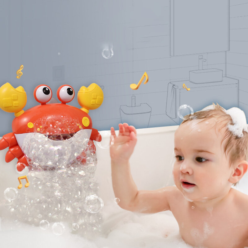 Игрушки для ванны с пузырьковым крабом, автоматический производитель пузырьков, Детские Игрушки для ванны для малышей, Игрушки для ванны с музыкальной машиной для детей