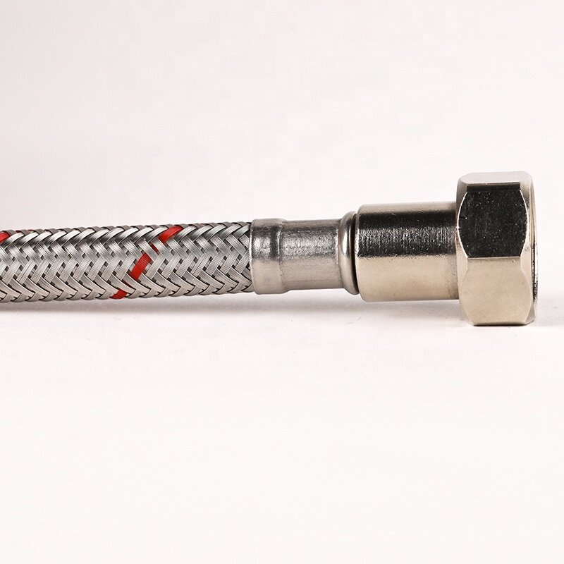 Faucet Hose With Stainless Steel Braided Water Supply Line 3/8" Female Compression Thread x 1/2" FIP 16 Inch Braided Hose