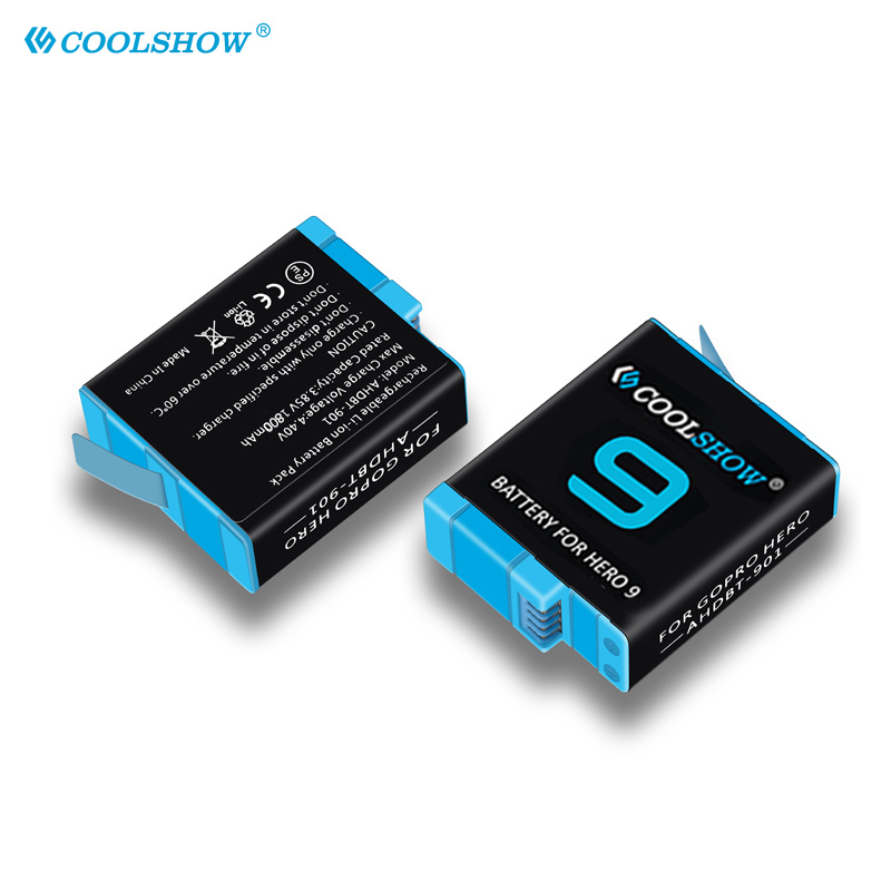 Für gopro hero 9 batterie für gopro hero 10 schwarz batterie kamera zubehör 1800mah für go pro hero 9 10 batterien