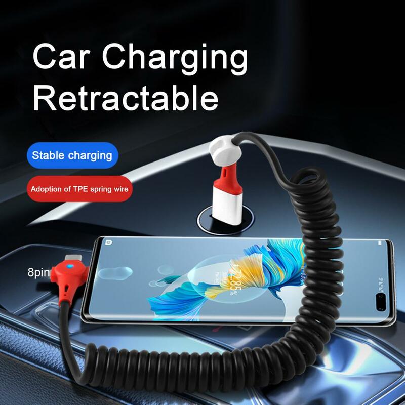 Data Cable for Fast Charging Retractable T-shaped 100w Super Fast Charging Usb 3-in-1 Cable with Led for Type-c/micro for Typec