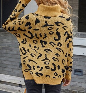 Suéter de leopardo para mujer, Jersey de punto de manga larga, moda superventas, otoño e invierno, 2023