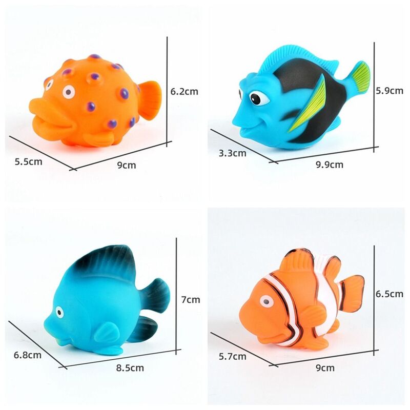 Woda w sprayu zabawki do kąpieli dla niemowląt woda gra Squeeze Fish zwierzęta zabawki do kąpieli miękkie PVC pływające zabawki wodne łazienki