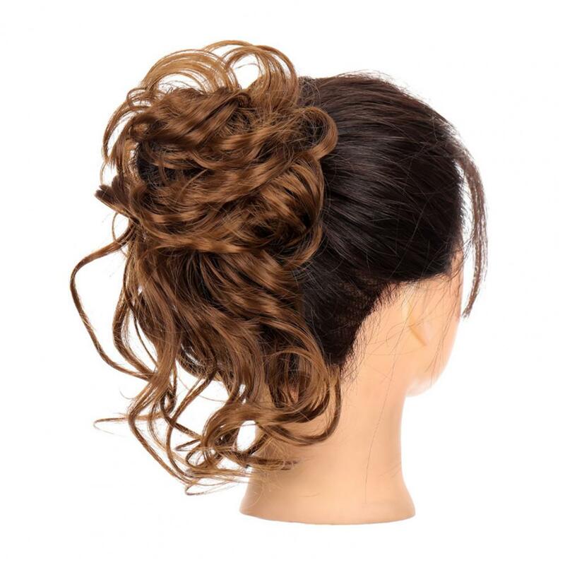 Curly Donut Chignon Ponytail Curly Hair Wig Elastic Messy Hair Bun Women Wig Hair Scrunchies Curly Donut Hairpieces Extension