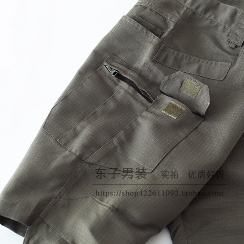 กางเกงขาสั้นทำงานมีกระเป๋าหลายกระเป๋าสไตล์ญี่ปุ่นย้อนยุคสำหรับฤดูร้อน Bmob กางเกงขาสั้นผู้ชายแฟชั่นสำหรับใส่ลำลองขากว้าง