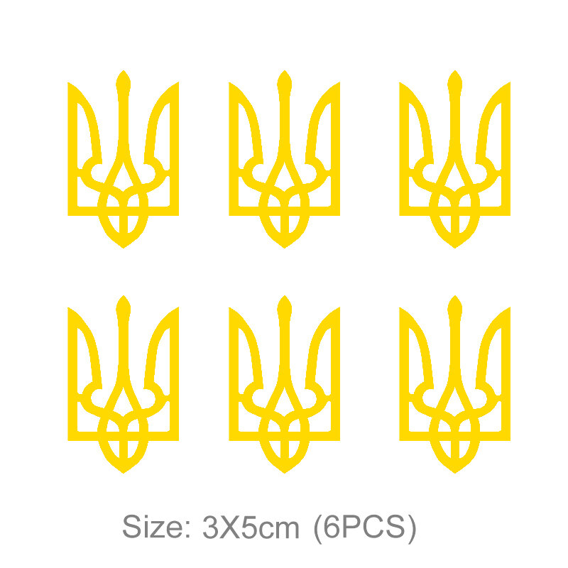 21930# 3x5cm Car Sticker Coat of Arms of Ukraine Waterproof Vinyl Decal Car Stickers Window Decor Pegatinas Para Coche