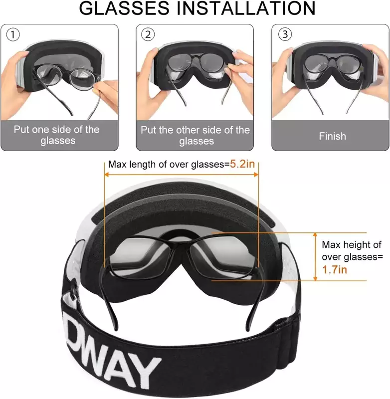 Findway Masker Ski Anak-anak Kacamata Ski Anti UV Anti Kabut Masker Ski Kacamata Ski OTG Kompatibel dengan Helm Ski Snowboard Olahraga Musim Dingin