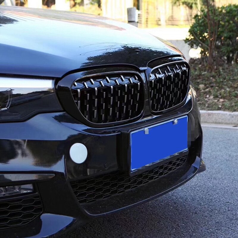 1 Pair Abs Front Kidney Grille For Bmw 3 Series E46 4 Doors 02-05 318I 320I 325I 330I Diamond Grille Meteor Style Front Bumper G