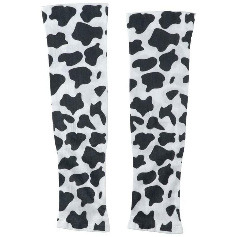 Dacron Ice Sleeves, Portable Cow Pattern, Thin At Ice Sleeves, Protection UV Degree Sleeve Cover, Outdoor, 1Pair