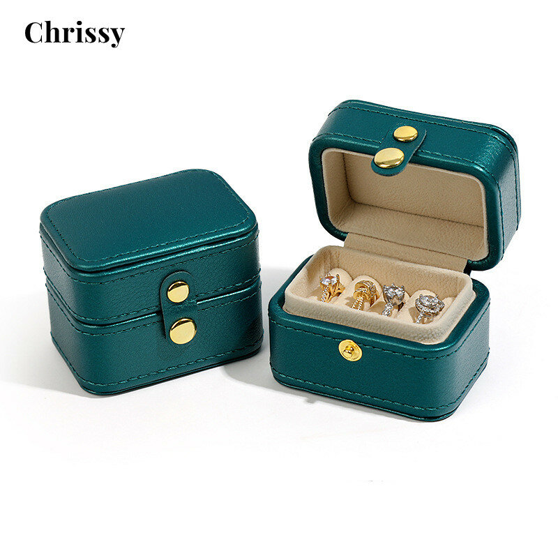 Mini caja de joyería con hebilla, caja de anillo pequeña, caja de pulsera colgante, exhibición de anillo, caja de joyería portátil