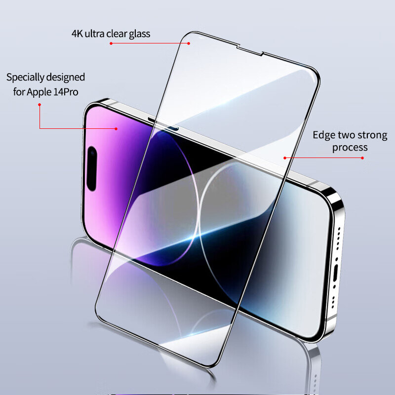 3ชิ้นกระจกนิรภัยป้องกันเต็มหน้าจอสำหรับ iPhone 14 13 12 11 PRO MAX กระจกป้องกันหน้าจอ XR XS MAX 7 8 PLUS