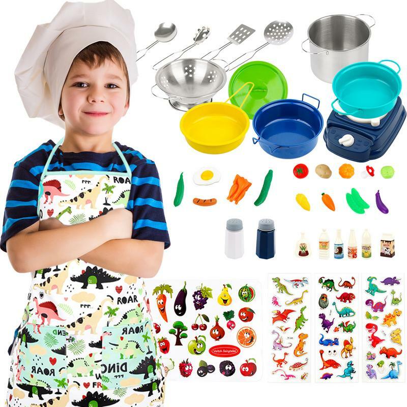 Set da cucina giocattolo portatile 37 pezzi giocattolo da cucina Anti-caduta set da cucina per bambini cucina finta cucina sicura per studenti bambini