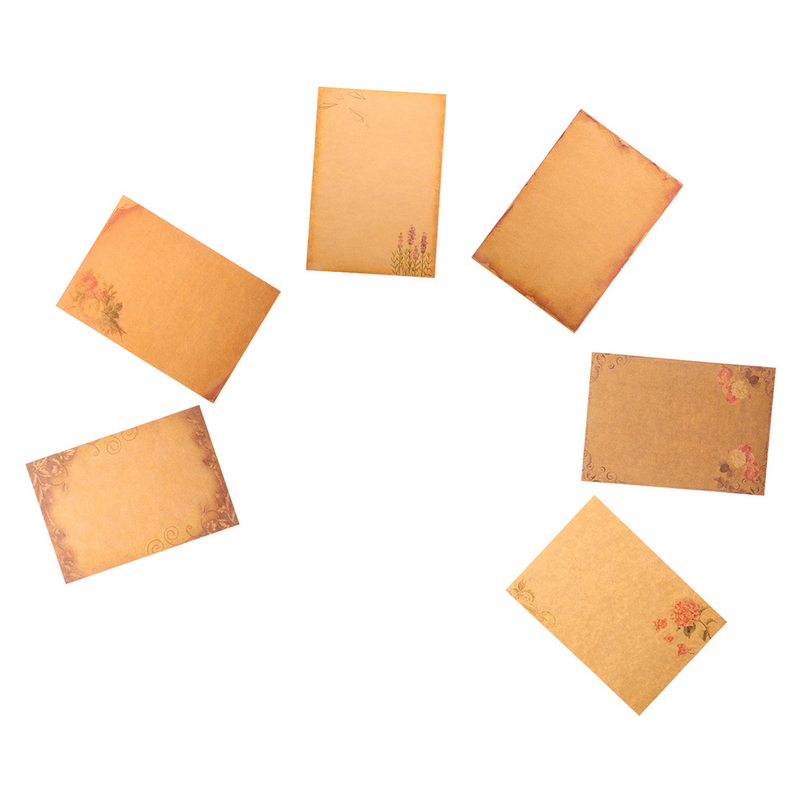 กระดาษคราฟท์ตกแต่งแบบย้อนยุคสำหรับตกแต่งกล่องใส่เครืองเขียนหรูหรา48ชิ้น