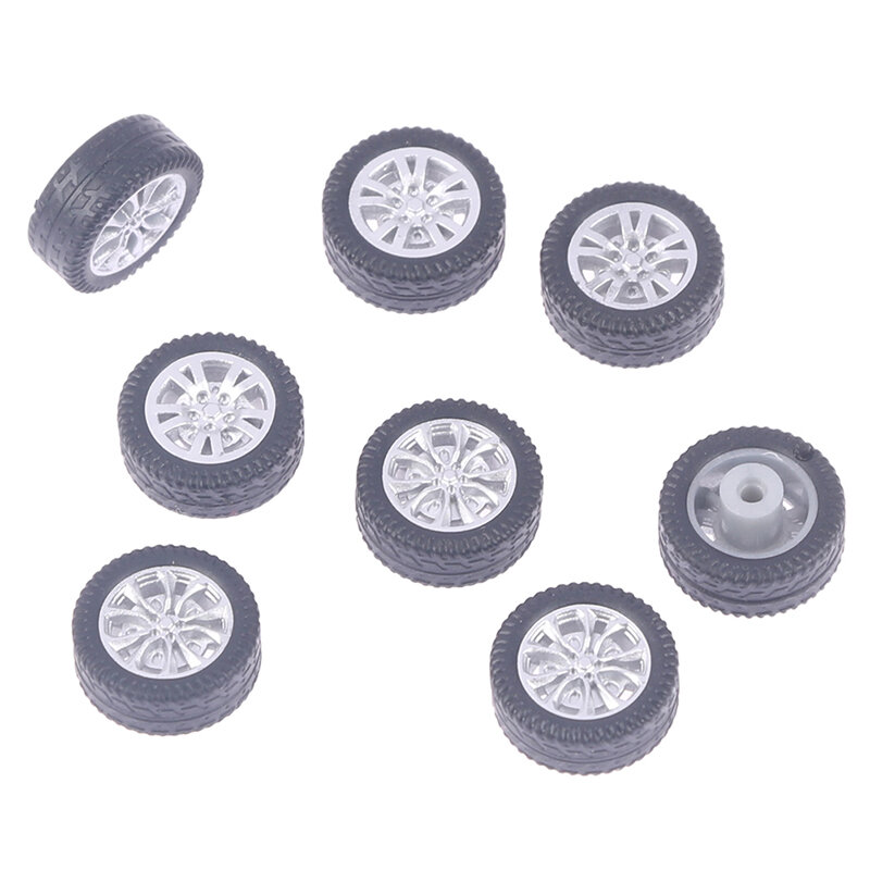 1Set 1/64 Wheels For Hotwheels with Rubber Tire Model Model Car Modified Parts Toys Power Car Model Accessories