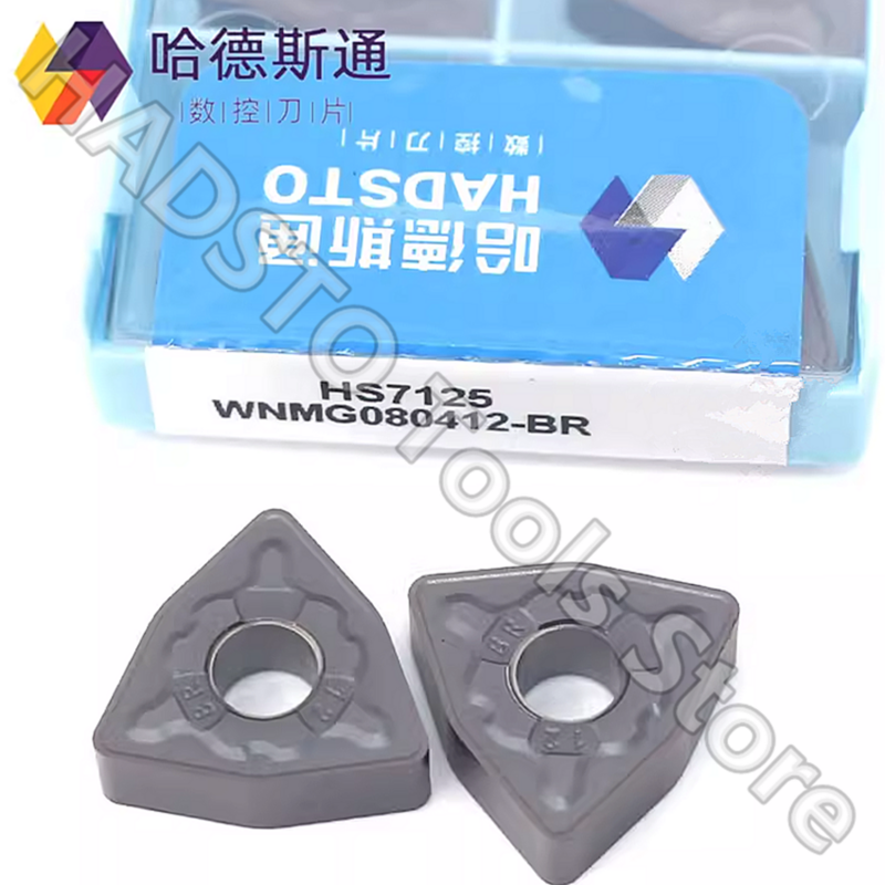 10pcs WNMG080412-BR HS7125 WNMG080412-BR HADSTO CNC carbide inserts Turning inserts For Steel, Stainless steel, Cast iron P M K
