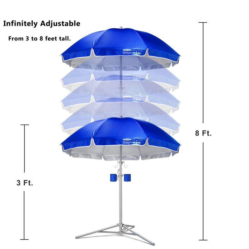 Parapluie Pare-Soleil de 5 Pouces, Portable, observateur, Réglable, Protection Solaire Instantanée, Udissolve 50 +-Bleu