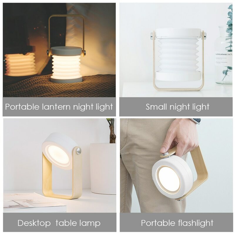 Luz Nocturna USB plegable, lámpara portátil para dormitorio, mesita de noche, protección ocular, estudio de estudiante, lectura, viaje