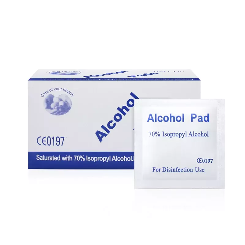 100pcs/Box Disposable Alcohol-based Cleaning Disinfectant Wet Wipes Alcohol Pads Antiseptic Skin Care Jewelry Smart Phone Clean