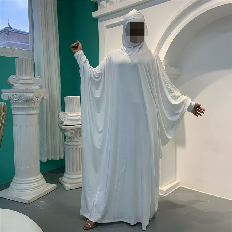 Ramadan Eid con cappuccio Abaya donna preghiera indumento abito musulmano abito lungo allentato Abaya Dubai turchia vestiti islamici Djellaba Femme