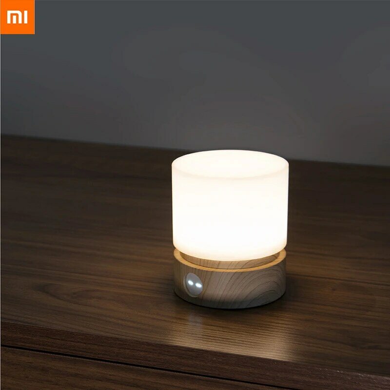 Xiaomi-lámpara cilíndrica HBK para mesita de noche, luz LED de escritorio con USB, ambiente de respiración táctil